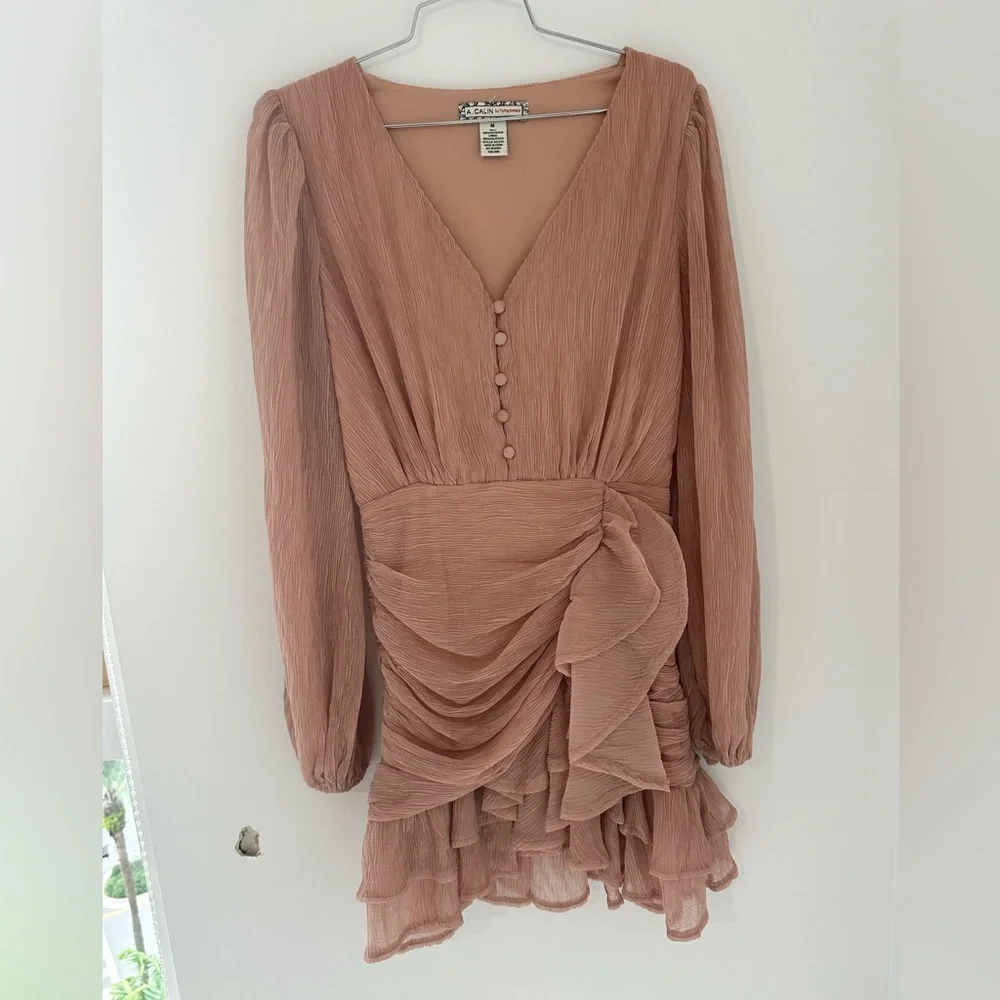 Pink Ruffle Mini Dress Size M - Picture 2 of 6